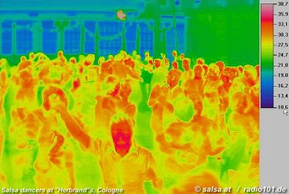 Salsa-Tnzer: Thermographieaufnahme (Wrmebild) 